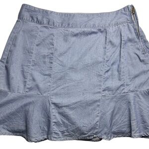 PacSun Blue A-Line Mini Skirt with side zip & ruffle hem
Womens Sz 25
